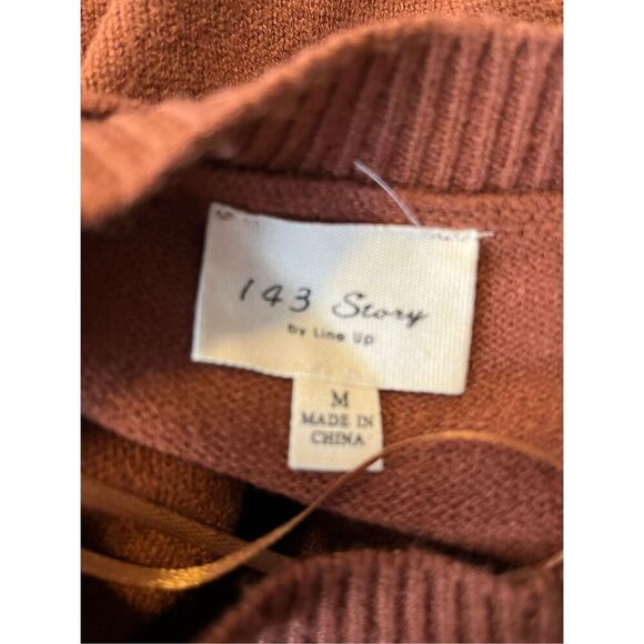 143 Story by Line Up Women’s M Crewneck LS Tunic Top in Pumpkin - Picture 6 of 11